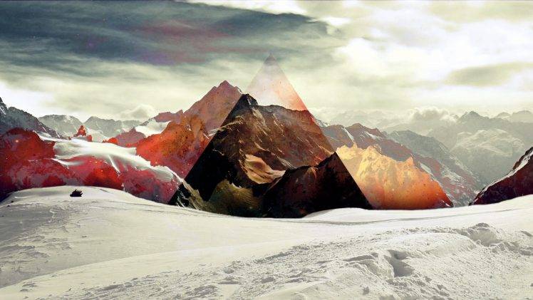 polyscape, Mountain, Snow, Triangle, Abstract HD Wallpaper Desktop Background