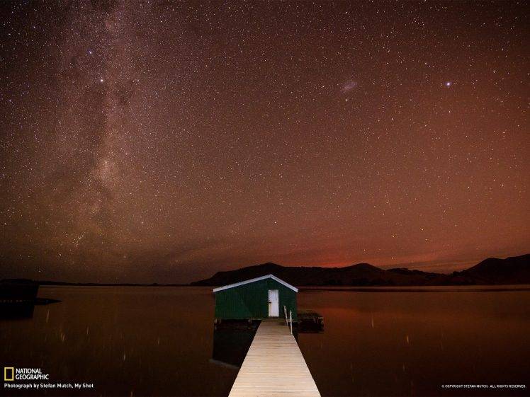sky, Stars, Lake, House HD Wallpaper Desktop Background