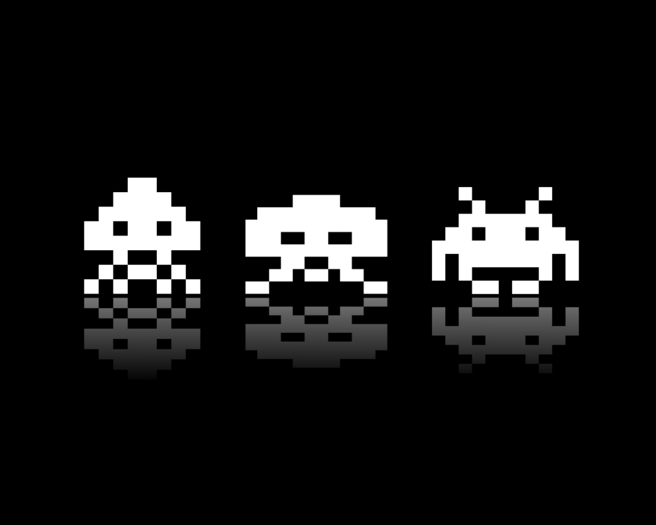 video Games, Space Invaders, Monochrome, Pixel Art Wallpaper