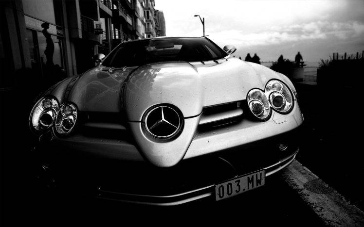 Mercedes Benz, Car, Monochrome, McLaren, Mercedes Benz SLR HD Wallpaper Desktop Background