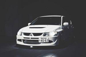 Mitsubishi Lancer, Car, Monochrome