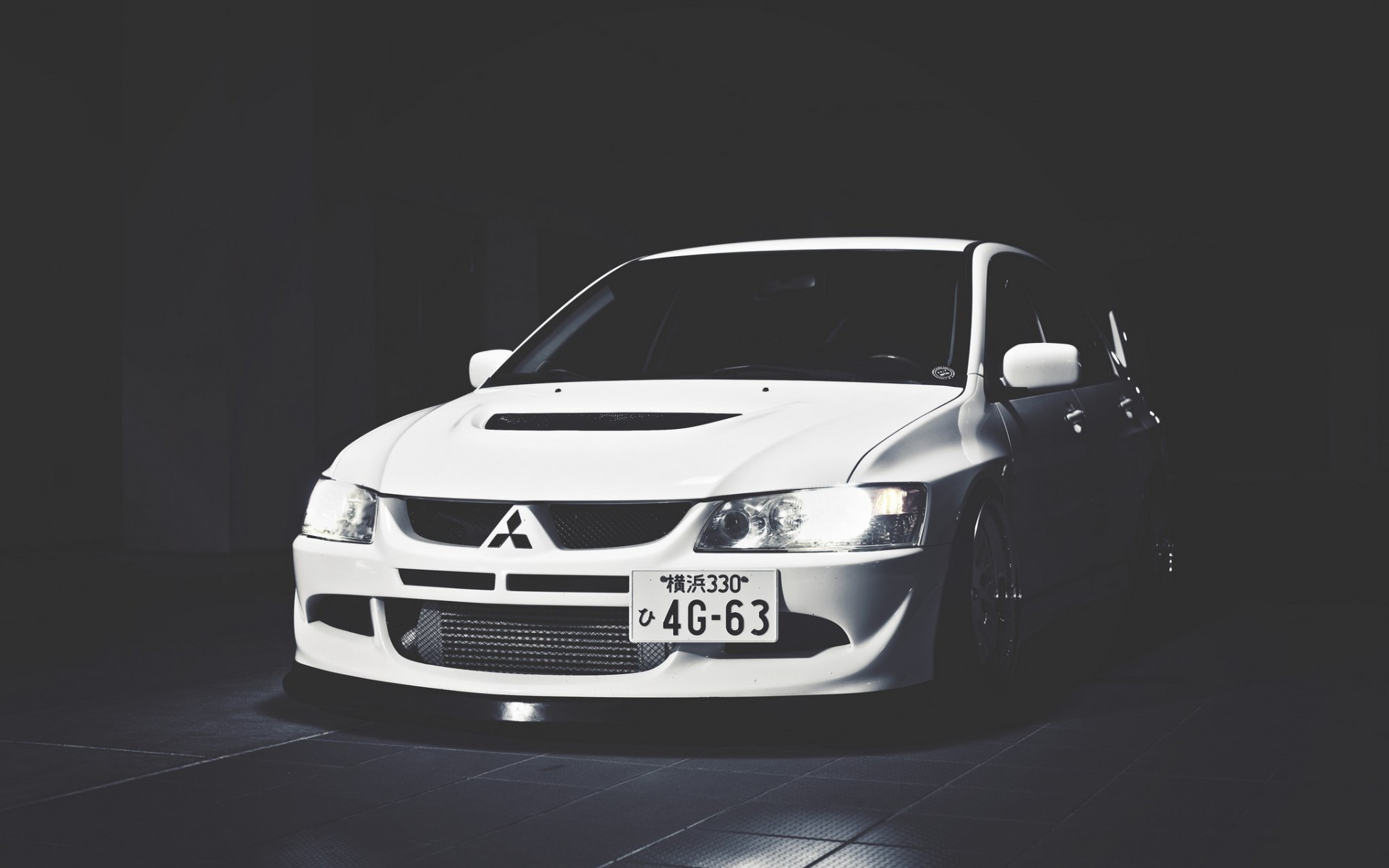 Mitsubishi Lancer, Car, Monochrome Wallpaper
