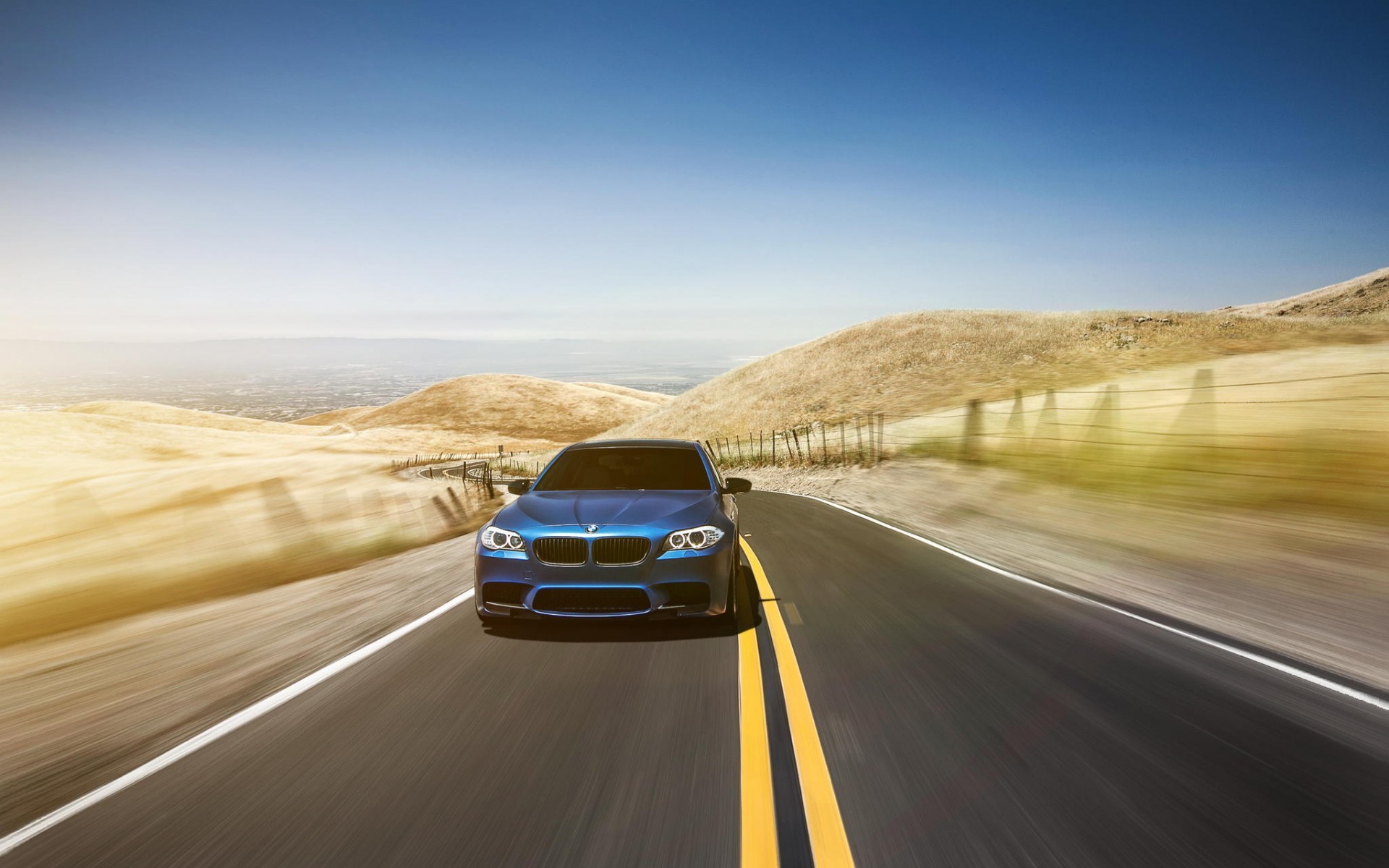 BMW, Road, Car, BMW M5, Saloon Cars, Blue Cars Wallpaper