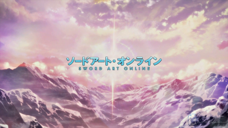 Sword Art Online, Logo, Landscape, Anime, Mountain HD Wallpaper Desktop Background