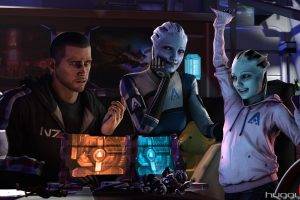 Mass Effect, Liara TSoni, John Shepard, Asari