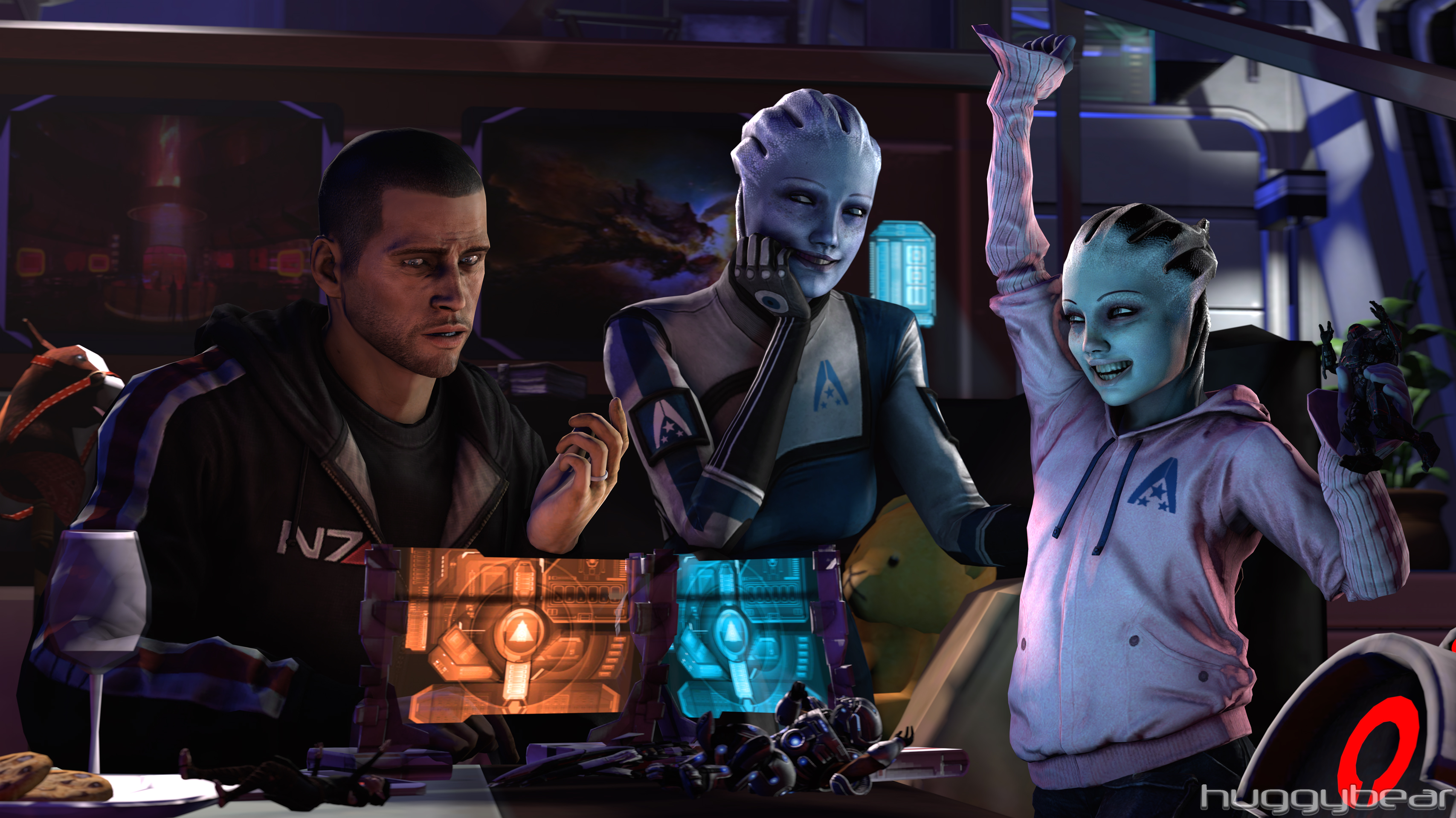 Mass Effect, Liara TSoni, John Shepard, Asari Wallpaper