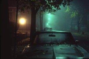 street, Car, Night, Street Light