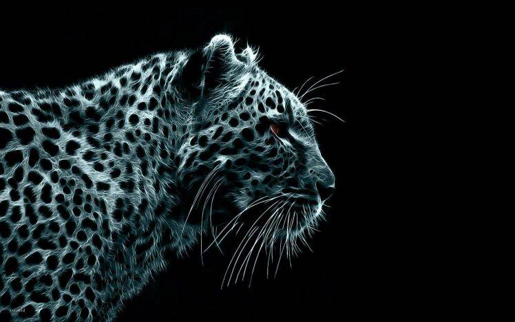 animals, Leopard, Fractalius HD Wallpaper Desktop Background