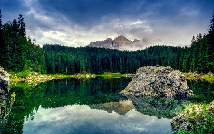nature, Lake, Mountain, Clouds, Reflection HD Wallpaper Desktop Background