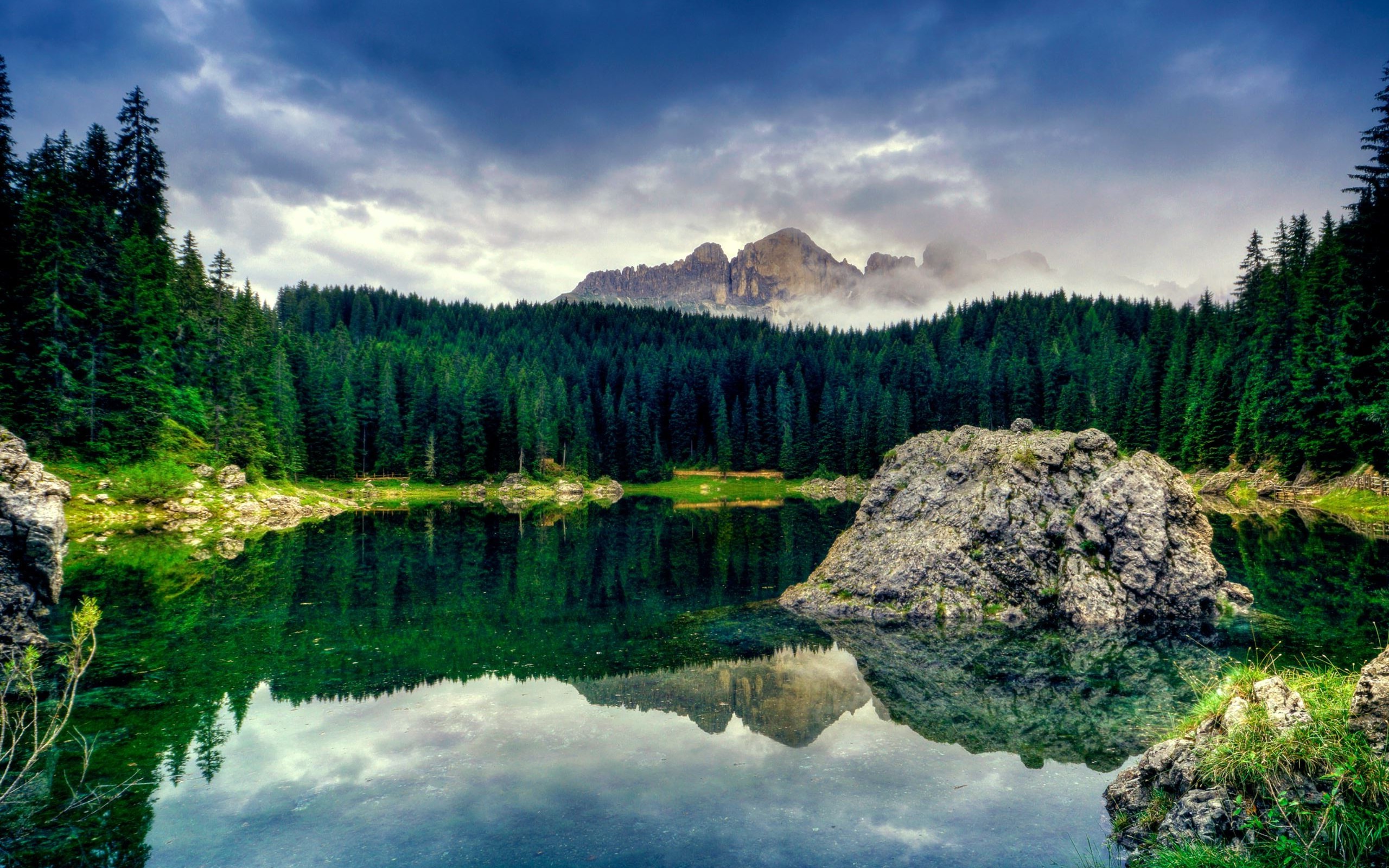 nature, Lake, Mountain, Clouds, Reflection Wallpaper