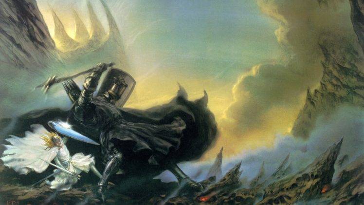 J. R. R. Tolkien, The Silmarillion, Morgoth, Fantasy Art, John Howe HD Wallpaper Desktop Background