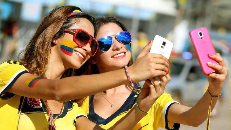 FIFA World Cup, Women, Selfies, Sunglasses, Smiling, Colombia, Brunette HD Wallpaper Desktop Background