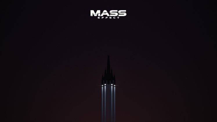 Mass Effect, Normandy SR 2, Simple, Minimalism HD Wallpaper Desktop Background