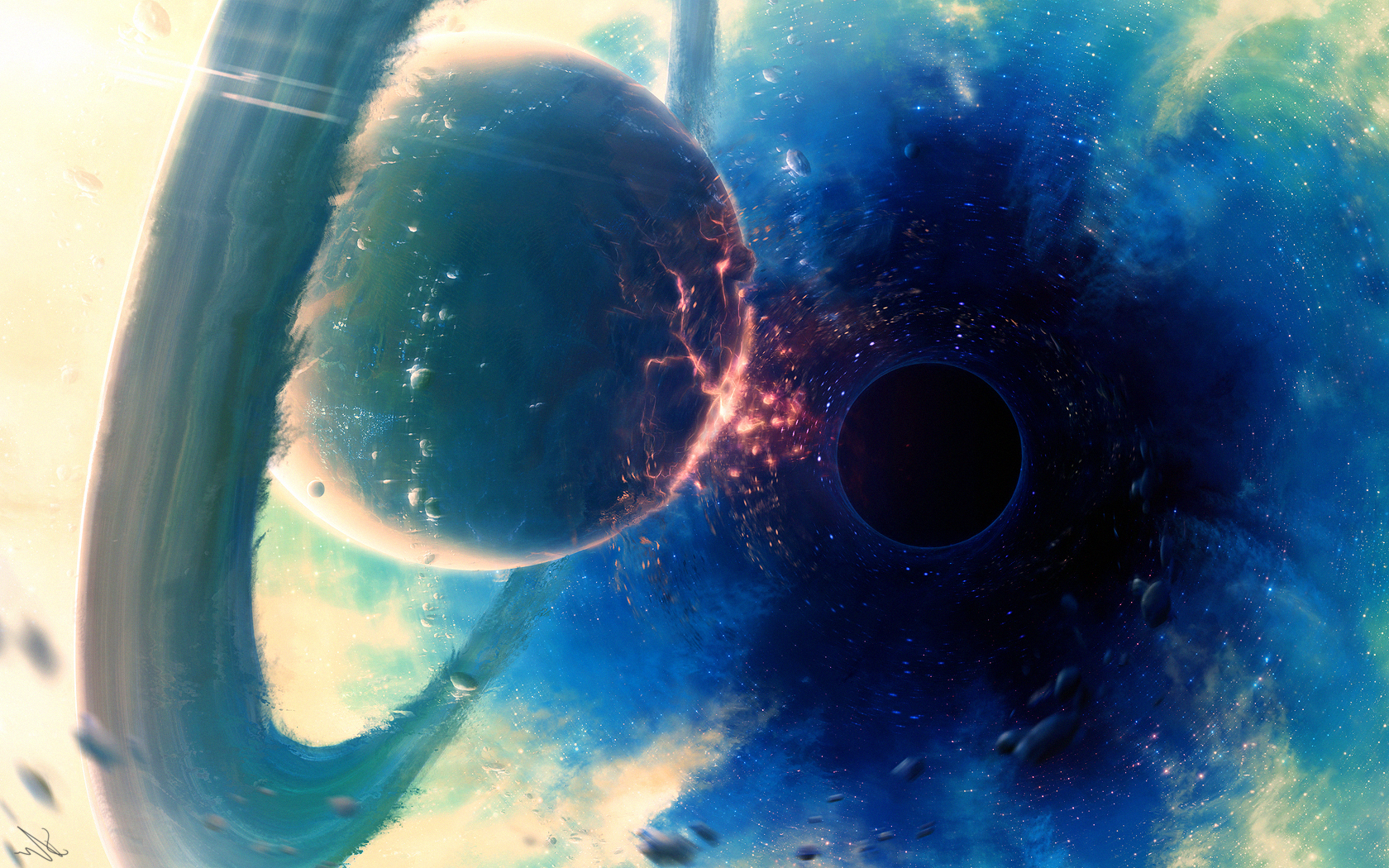 space, Black Holes, Planet, Destruction Wallpaper