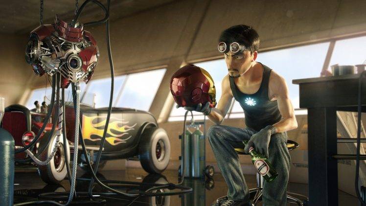 Iron Man, Artwork, Digital Art, Stark Industries HD Wallpaper Desktop Background