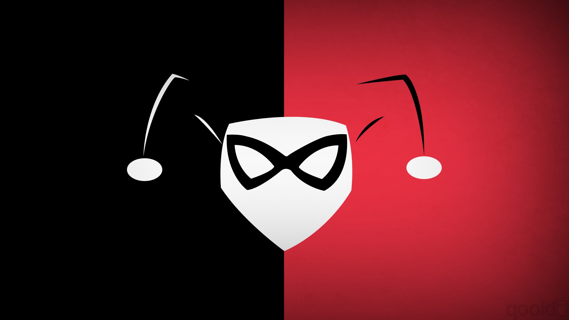 DC Comics, Batman, Harley Quinn, Minimalism, Blo0p, Splitting Wallpaper