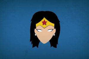 DC Comics, Wonder Woman, Blo0p, Minimalism, Superheroines, Blue Background