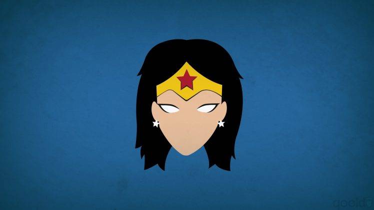 DC Comics, Wonder Woman, Blo0p, Minimalism, Superheroines, Blue Background HD Wallpaper Desktop Background