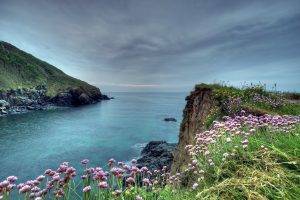 nature, Sea, Cliff, HDR