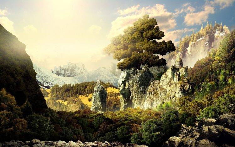landscape, Forest, Mountain, Trees HD Wallpaper Desktop Background