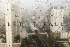water On Glass, Blurred, City, Typography, Rain