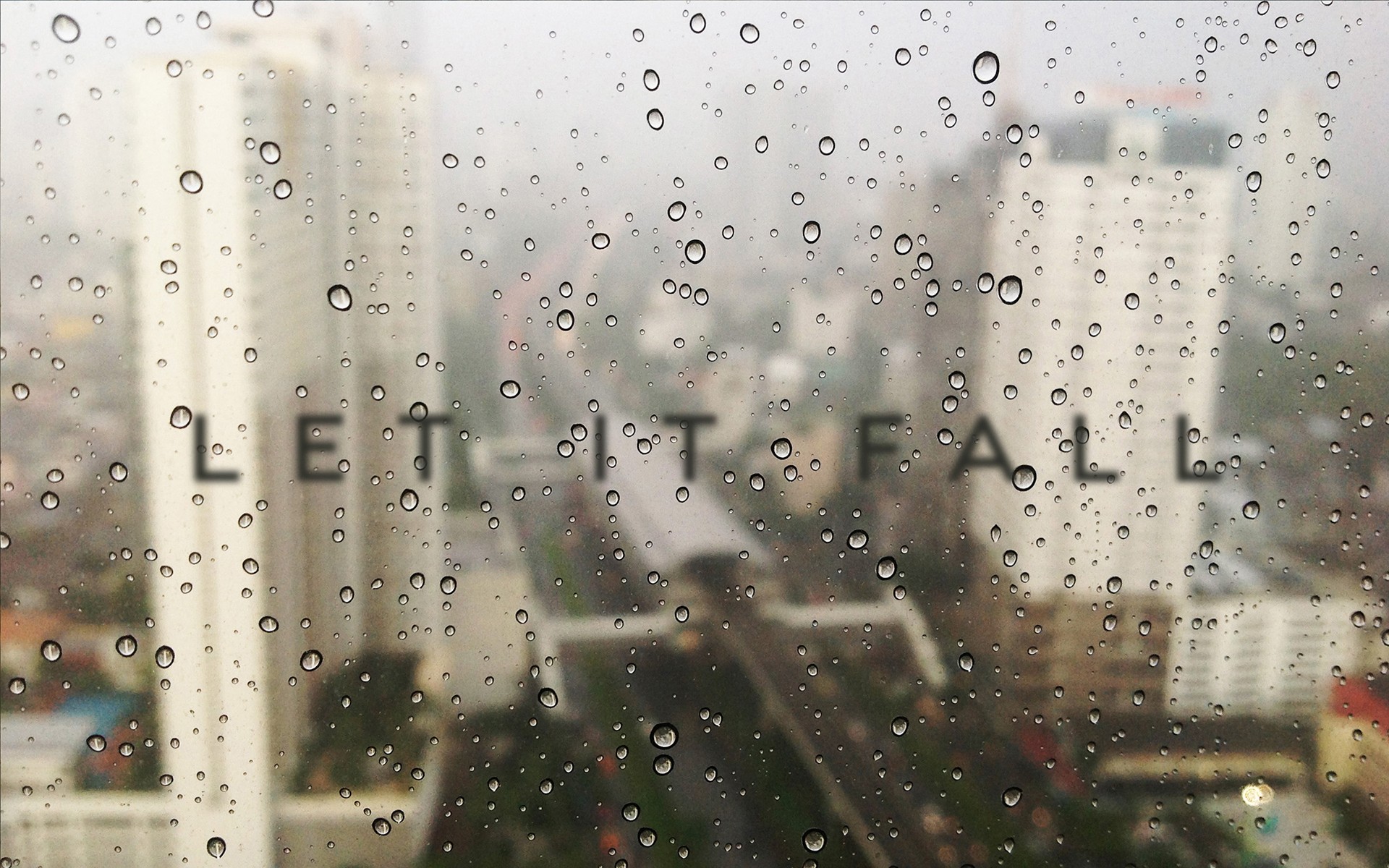 water On Glass, Blurred, City, Typography, Rain Wallpaper