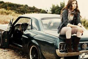 Ford Mustang, Car, Muscle Cars, Curly Hair, Brunette, Turkey, Women With Cars