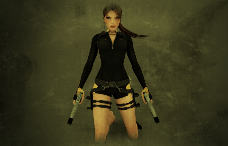 Tomb Raider, Lara Croft, Video Games, Gun, Black HD Wallpaper Desktop Background