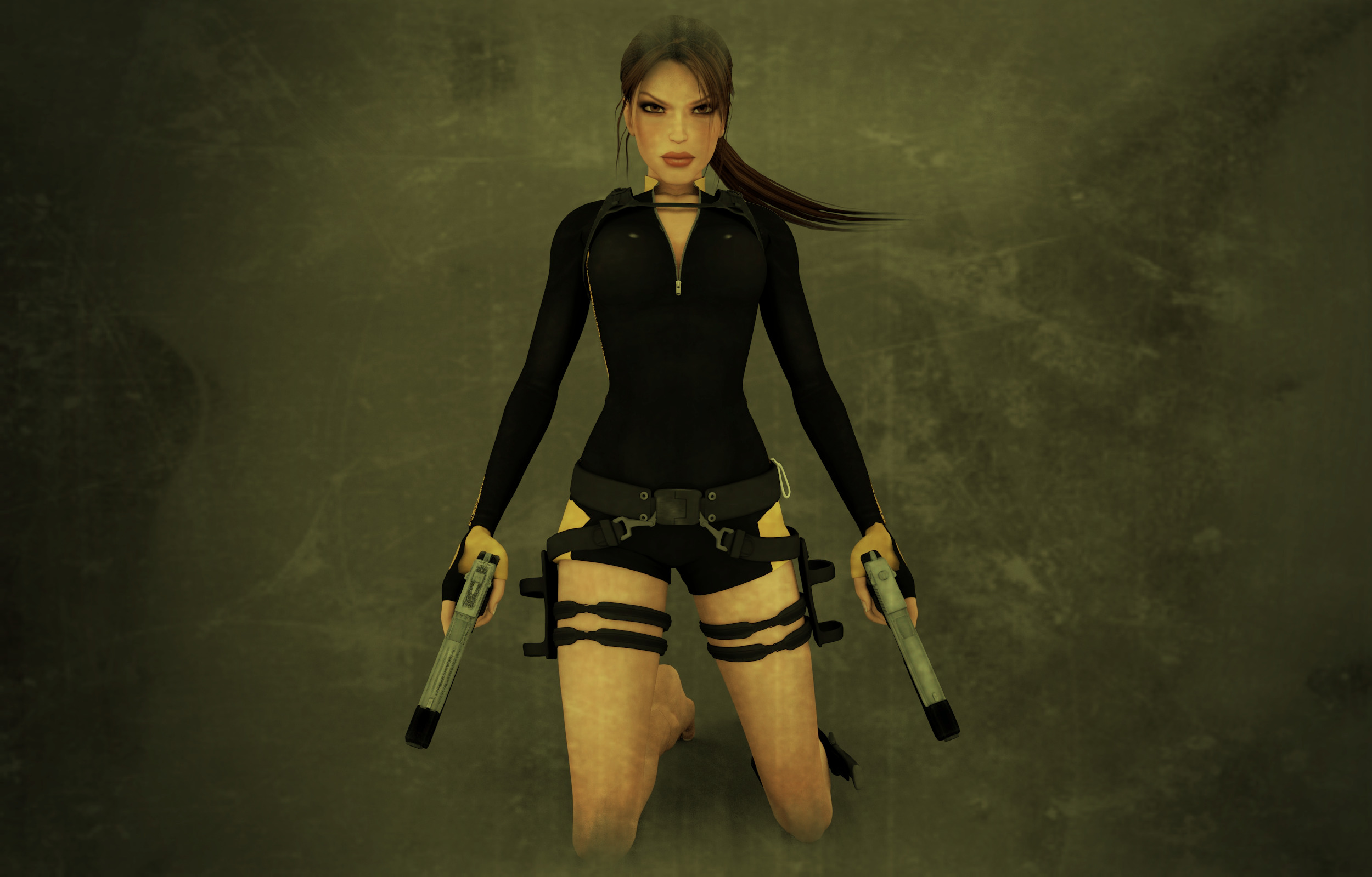 Tomb Raider, Lara Croft, Video Games, Gun, Black Wallpaper