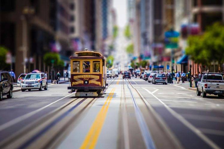 street, Car, Road, Tilt Shift, Cityscape, San Francisco HD Wallpaper Desktop Background