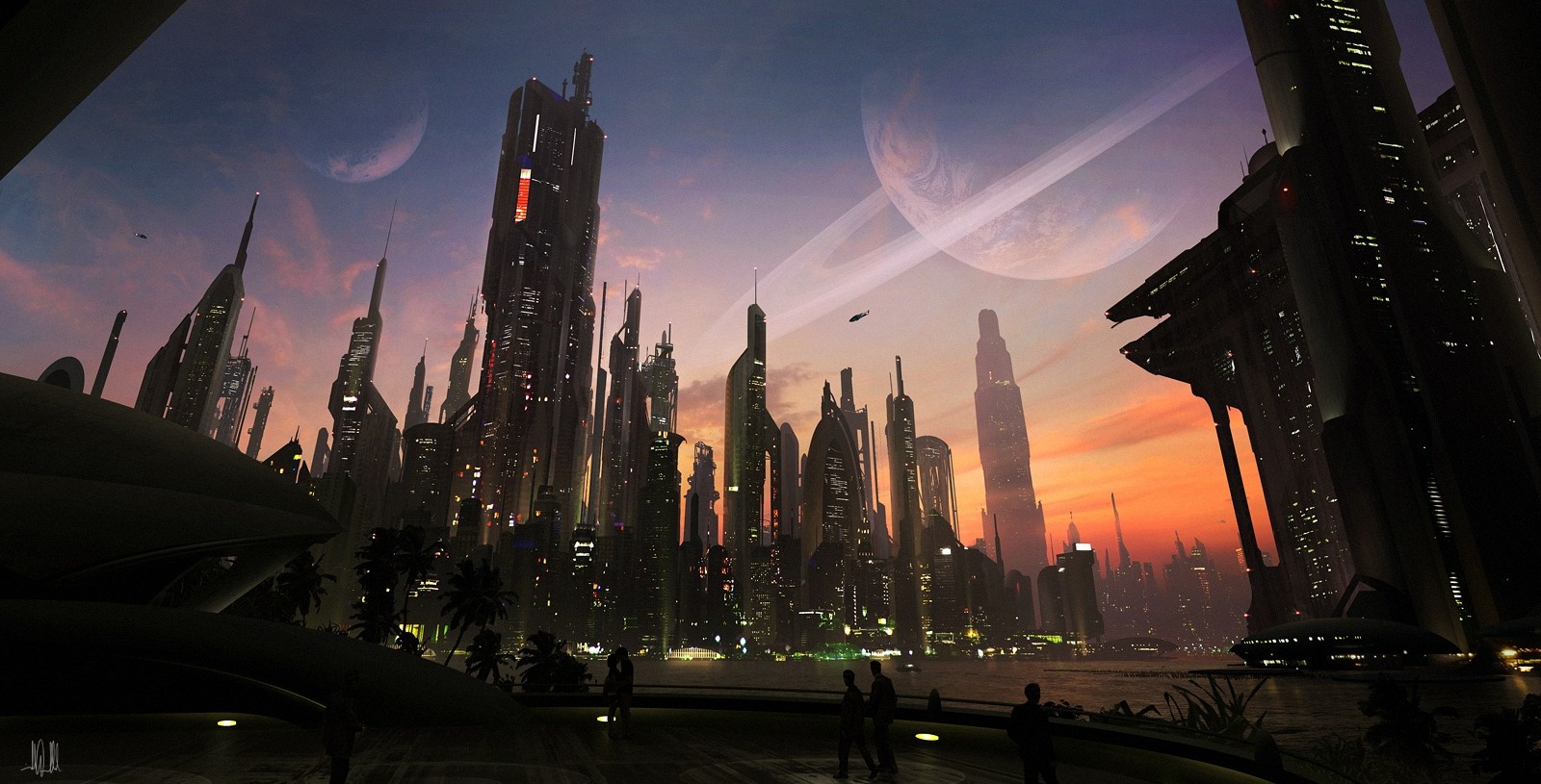 digital Art Concept Art Urban Cityscape City 