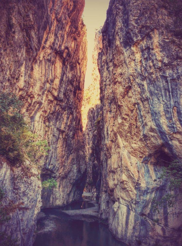 Greece, Nature, Water, Rift, Landscape HD Wallpaper Desktop Background