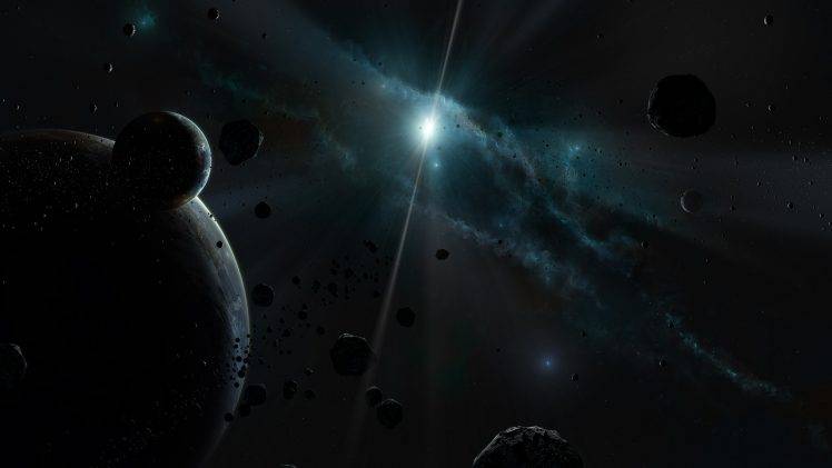 space, Planet, Moon, Stars, Comet, Asteroid, Clouds HD Wallpaper Desktop Background