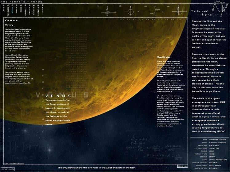 infographics, Planet, Venus HD Wallpaper Desktop Background