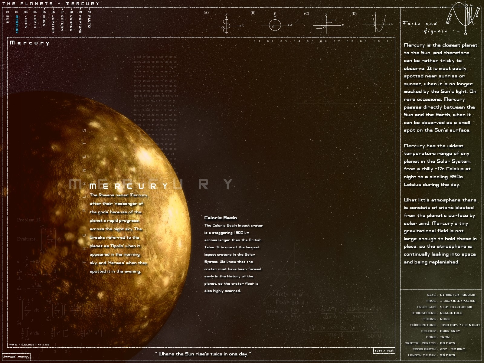 infographics, Planet, Mercury Wallpaper