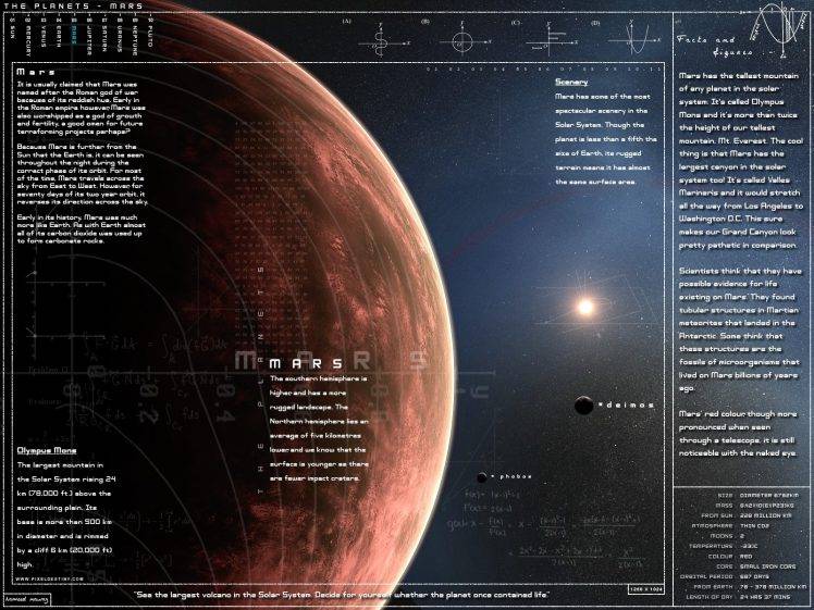 infographics, Planet, Mars HD Wallpaper Desktop Background