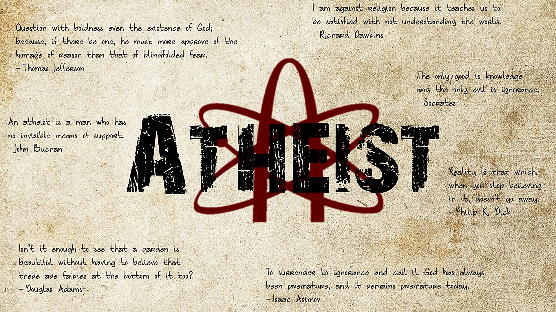 atheism, Quote Wallpaper