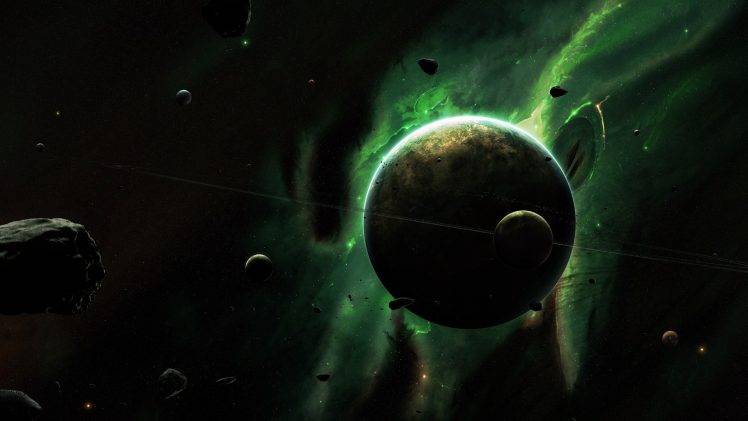 planet, Space, Nebula, Space Art, Green HD Wallpaper Desktop Background