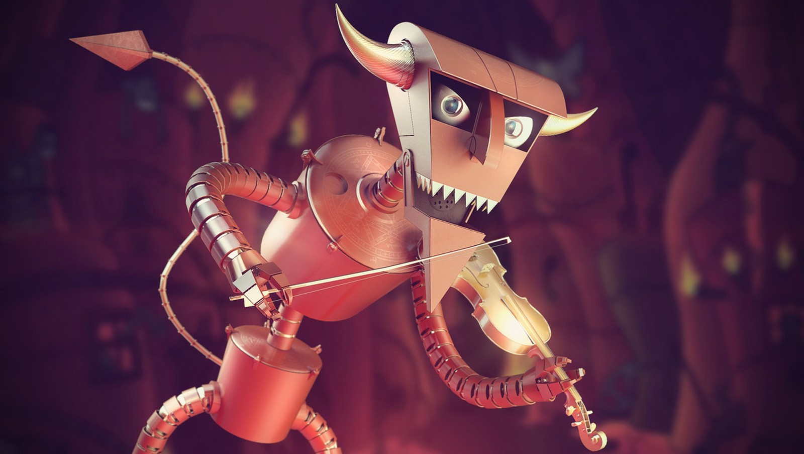 Robot Devil, 3D, CG Render Wallpaper