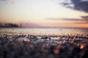 sunset, Photography, Rain, Macro, Nature, Sea, Water Drops
