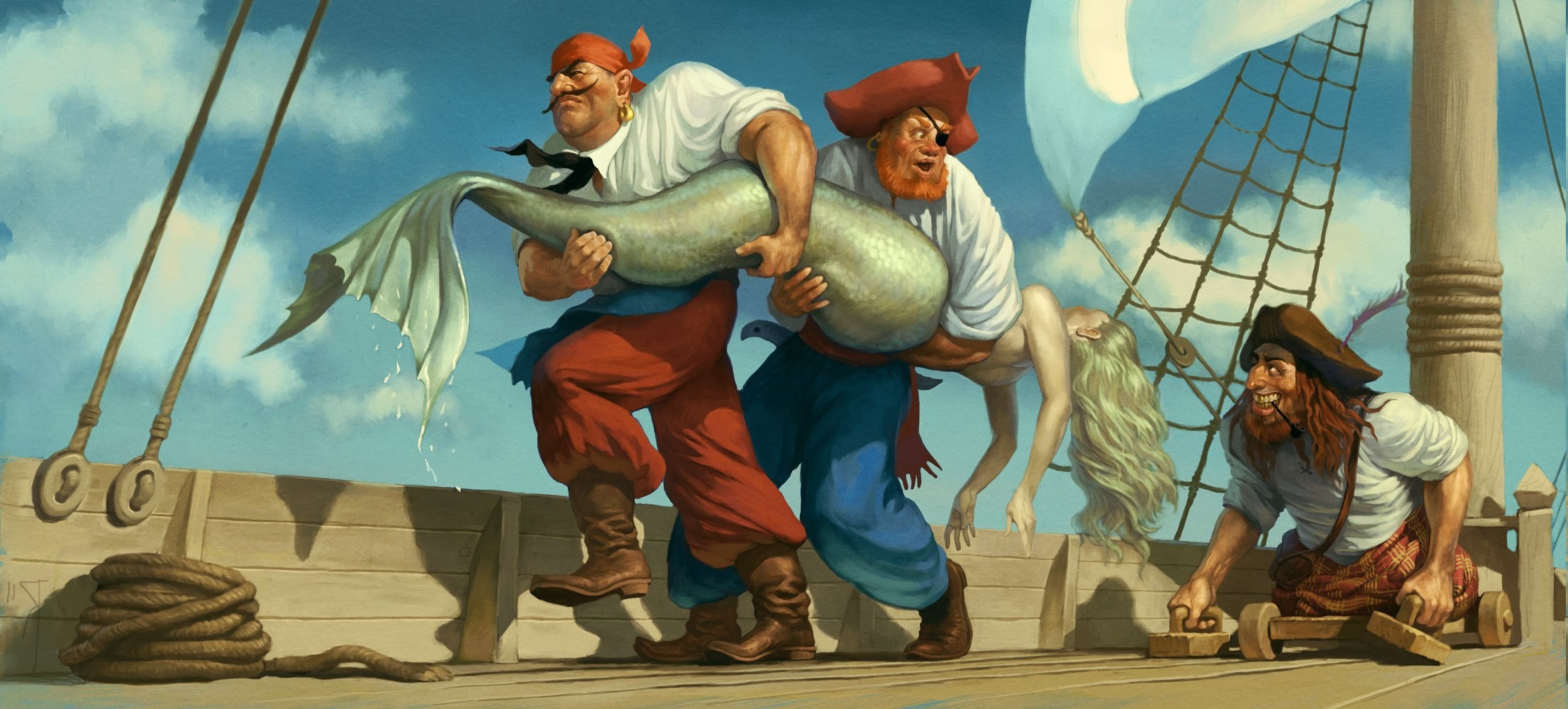 2D, Digital Art, Pirates, Mermaids Wallpaper