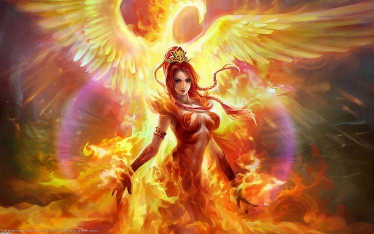 fantasy Art, Fire, Phoenix HD Wallpaper Desktop Background