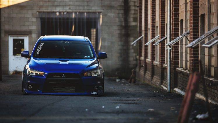 car, Mitsubishi Lancer Evo X, Mitsubishi, Evo, Blue Cars HD Wallpaper Desktop Background