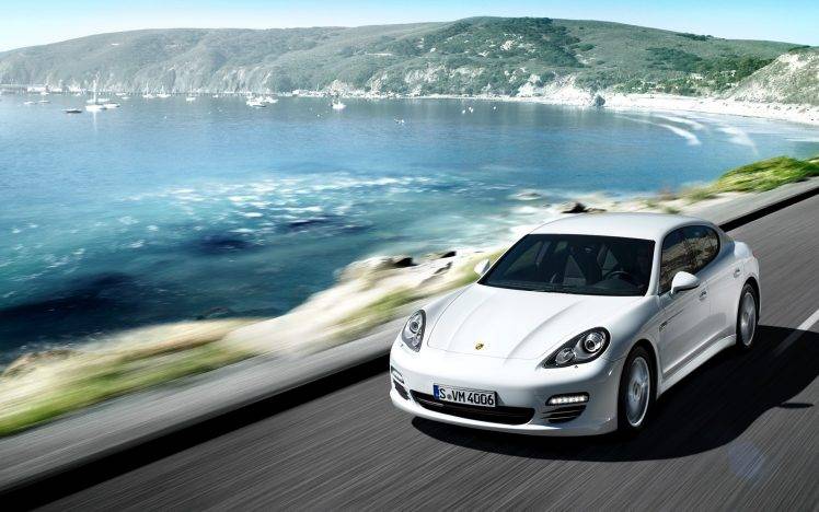car, Motion Blur, White Cars, Porsche Panamera HD Wallpaper Desktop Background