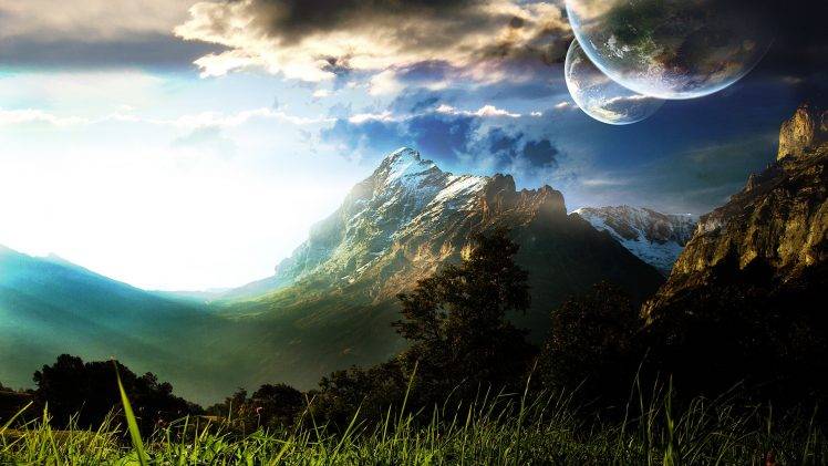 mountain, Nature, Landscape, Digital Art HD Wallpaper Desktop Background