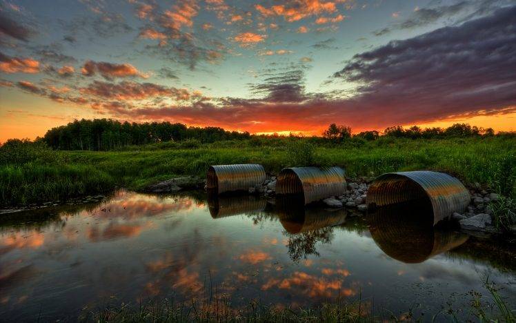 nature, Sunset, Water, Clouds HD Wallpaper Desktop Background