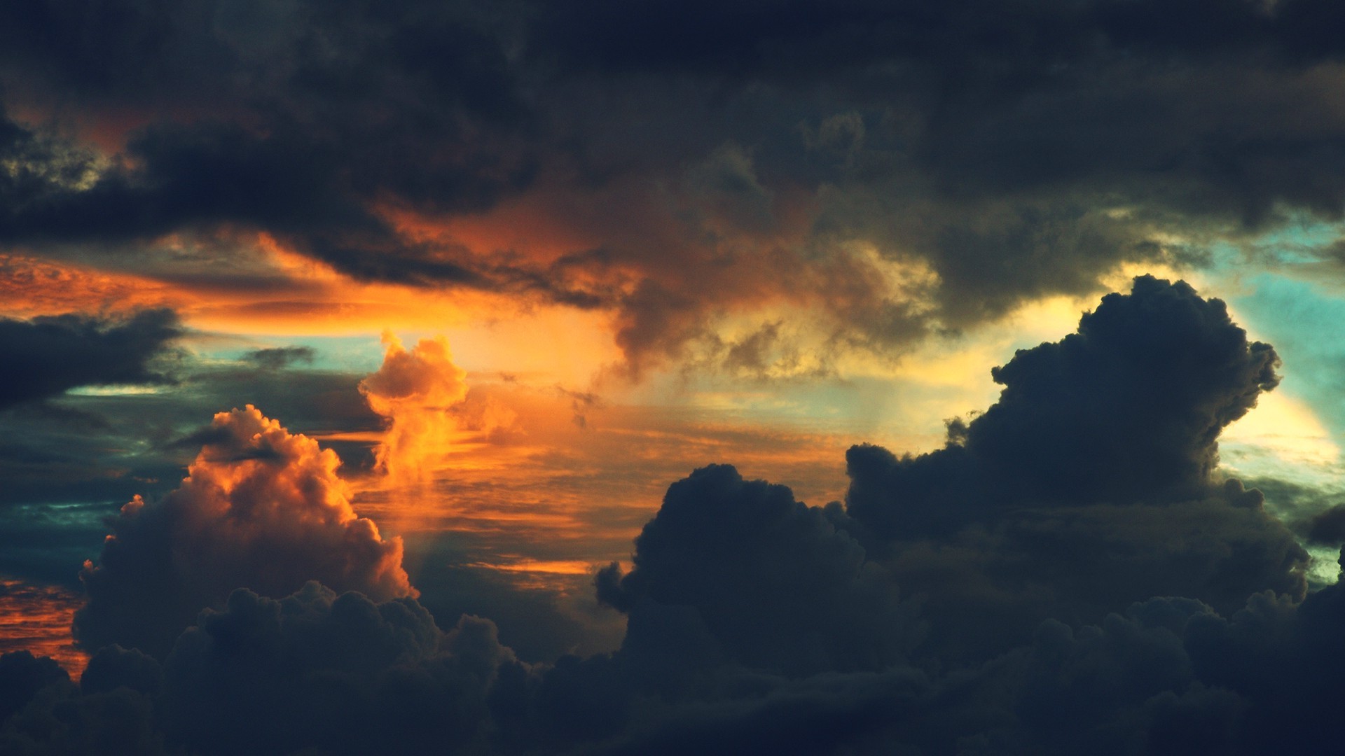 nature, Clouds, Sunset Wallpaper