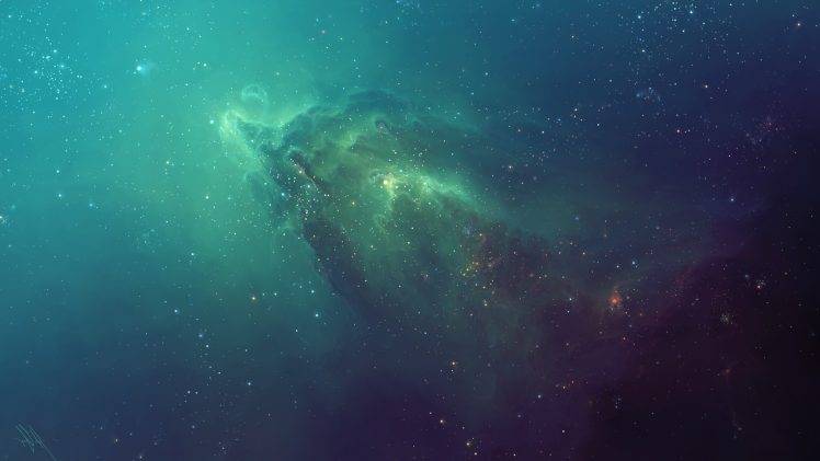 TylerCreatesWorlds, Nebula, Space Art, Space, Blue HD Wallpaper Desktop Background