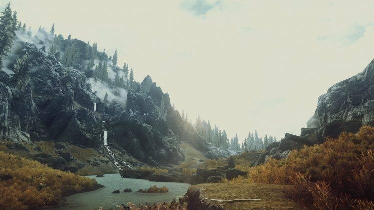 The Elder Scrolls V: Skyrim, Mountain, Tundra, Video Games HD Wallpaper Desktop Background