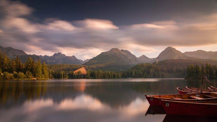 water, Boat, Lake, Mountain HD Wallpaper Desktop Background